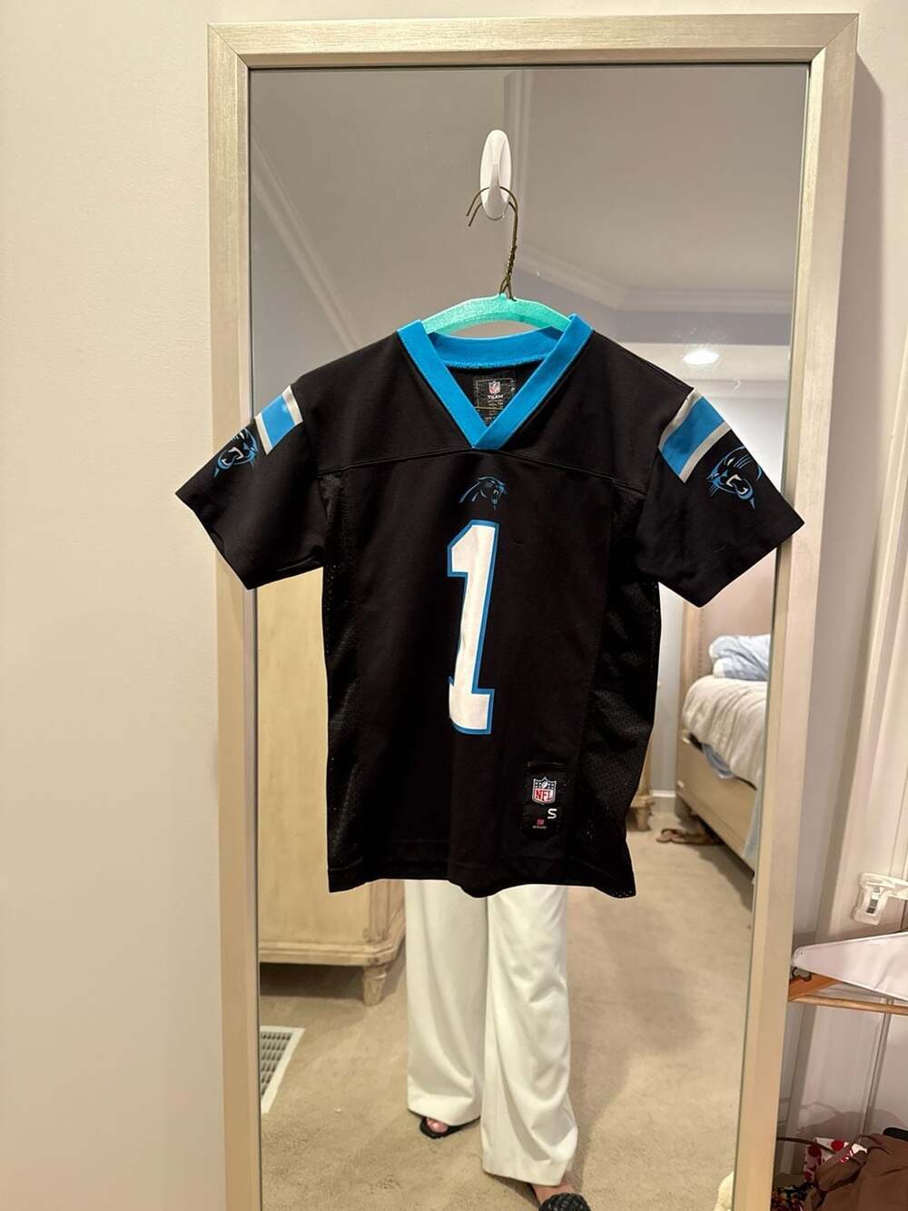 NFL Team Apparel Carolina Panthers Cam Newton #1 Youth Small Jersey